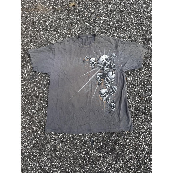 Other - Shirt Mens XL Gray Skull Cluster Graphic T-Shirt Tee Horror Gothic Punk